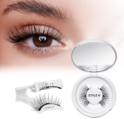 Wiederverwendbares Magnetische-Wimpern natürlicher Look mit Applikator, 1 Paar Magnet-Wimpern Set kein Kleber nötig Wimpern-magnetisch QUEWEL einfach zu tragen und zu entfernen mit Anleitung (Kit-H)