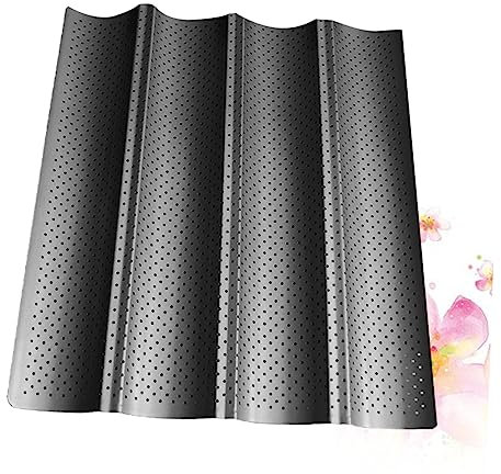 BEBEMOKO 1pezzi Teglia Per Antiadherente Per Ventilazione Stampo Per Pane Per Cucina Domestica e Cottura Di Pane Francese Nero