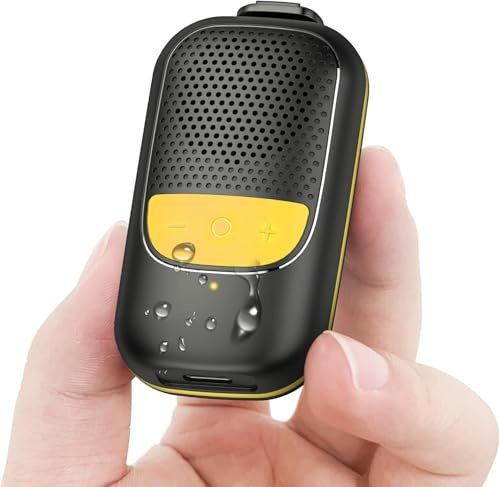 Tiksounds Tragbarer Clip-Lautsprecher Bluetooth, IP67 Wasserdicht, Wireless Speaker mit 12 Stunden Spielzeit Freisprecheinrichtung, Praktisch für Arbeit, Wandern, Laufen und Reisen