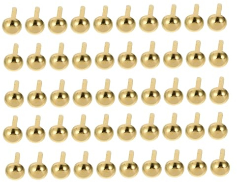 VILLFUL Borchie per Creazione Artigianale e Brads Artigianali 50 Pezzi Mini Chiodi Decorativi in Ferro Colore Oro per Bambini Materiali Fai da Te Album Scrapbook Biglietti D’Auguri