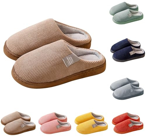Unisex Slippers Home Comfort Slippers For Men And Women Plush Memory Foam Slipper Warm Winter Sliders Slip On Faux Fur Lined Slipper Non-Slip Soft Sole Sliders Comfort Home Shoes For Indoor/Outdoor