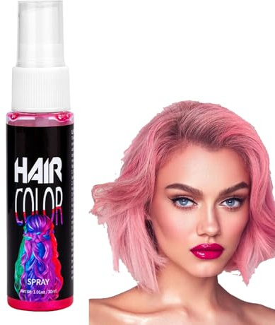 Rosa temporäres Haarspray | Auswaschbares Haar Kreide Spray 30ml | Crazy Haarfarbe schonend Instant Haarfärbemittel | Party Festival Kostüm Make-up | Halloween Cosplay