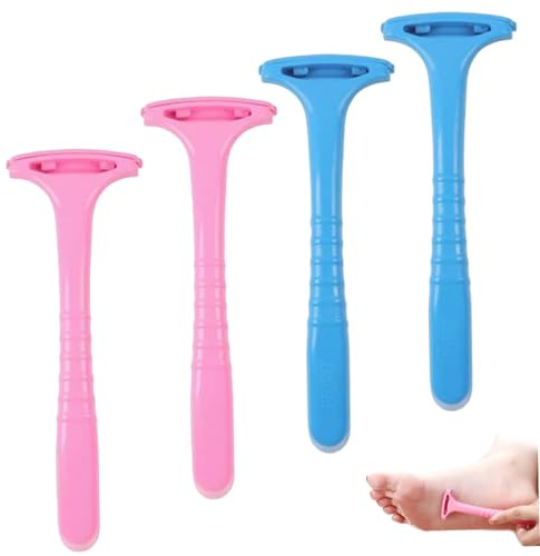 Raschietto per piedi per pelle morta, raschietto per calli in plastica portatile da 4 pezzi con comoda impugnatura, strumento per la cura della pelle lavabile e rimovibile