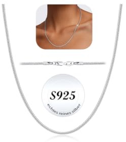 ZOERAY Damhalsband 925 sterlingsilver utan hänge bredd 1/1,5/2 mm vattentät fin ormkedja 925 sterling silver solid halsband halsband choker mode smycken present dam flicka 40/45/50/55 cm