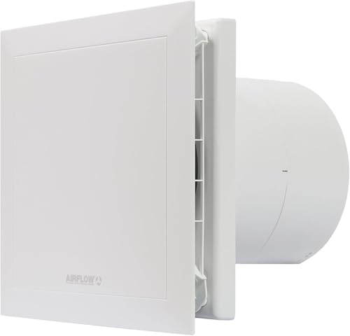 Airflow QT150VS Extractor Fan with Adjustable Speed 13l/s - 72l/s | German Made, 150mm/6 Duct - 35 dB, Energy Efficient 6/10W, 2-Speed, 3-Year Warranty (Requires Speed Controller Sold Seprately)