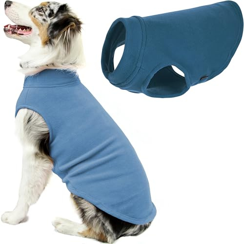Gooby Stretch Fleece Pull Over Cold Weather Dog Vest, 4X-Large, Steel Blue