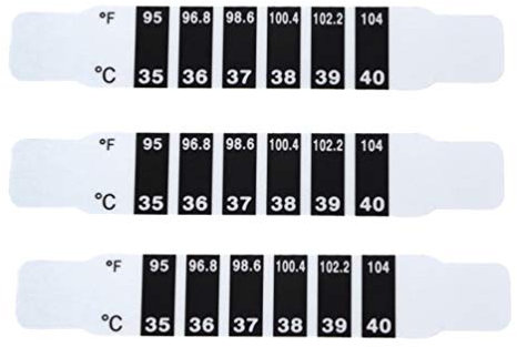 Healifty 3pcs Thermometer Streifen Fieberthermometer Stirn Kopf Wiederverwendbar Thermometerstreifen Farbwechsel Aufkleber Temperaturmessung Kinder Baby Erwachsene