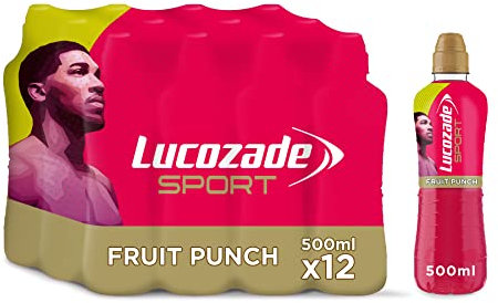 Lucozade Sport Body Fuel - Fruit Punch 12x500ml| Isotonic sports drink, with Electrolytes and Vitamin B3 | Still | Bursting with Flavour