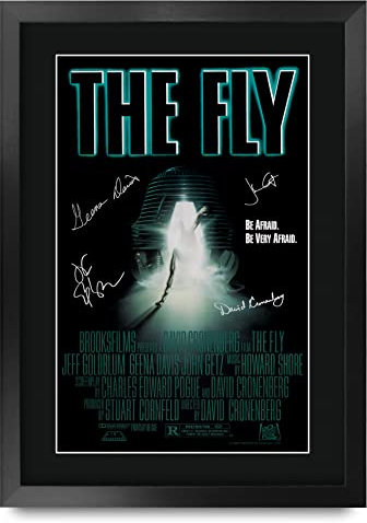 HWC Trading FR A3 The Fly Jeff Goldblum Geschenke Geduckter Poster Signiertes Autogramm Foto für Fans von Film Memorabilien - A3 Framed