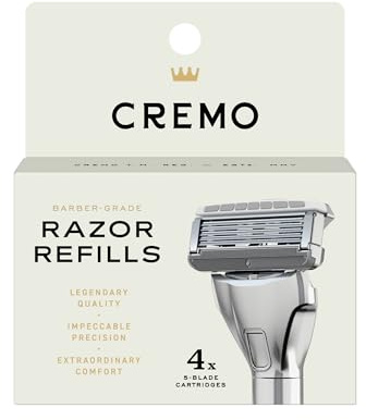 Cremo Razor Refills for Men, Astonishingly Superior Shaving Razors For Men, Compatible with Cremo Razors, 4 Pack