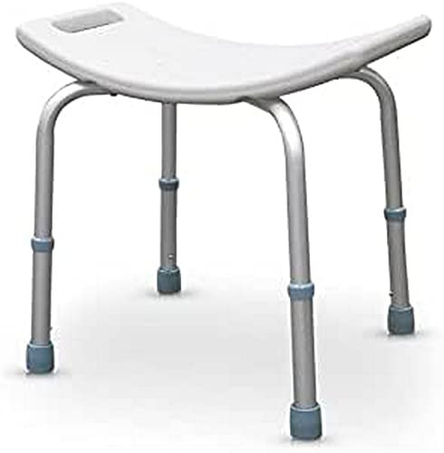 QUIRUMED Taburete para baño, Altura Regulable, Ortopédica, Asiento PVC, Ergonómico, conteras Antideslizantes, Color Blanco, para Personas Mayores