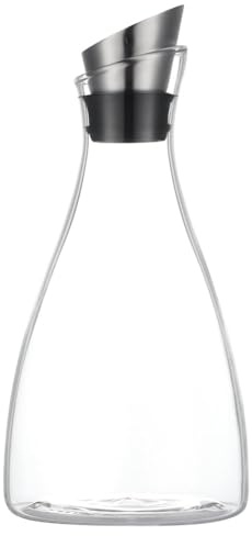 50 Ounces Borosilicate Glass Carafe with Lid, Glass Pitcher for Hot/Cold Water, Ice Tea and Lemonade Beverage