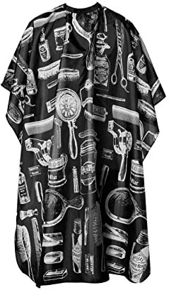 Huanchenda Friseurumhänge Haar Salon Cape, Professionelle Umhänge Friseur Cape Nylon Haarschnitt Salon Cape Kleid Friseursalon mit Druckknopfverschluss