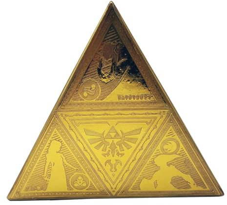 Legend of Zelda Spardose (Triforce-Design), goldene Münzbox, Zelda Geschenk, H17 x L20 x B7,7 cm Sparschwein – offizielles Merchandise