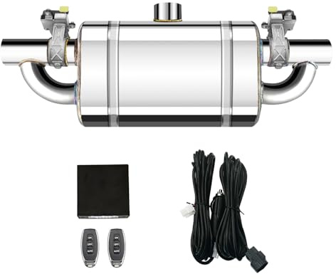 3 Inch Valved Muffler Electric Exhaust Cutout with Muffler Cat Back Exhaust System Kit (Dual Valve)