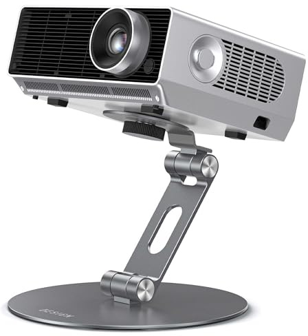 BESIGN PS01 Projector Foldable Mount Stand, Angle Adjustable Projector Stand with 1/4 inch Mounting Screw