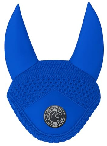AK Bonnet Anti-Mouches pour Chevaux – Oreilles en Lycra Doux, Crochet Serré, Ajustement Confortable – Bonnet Équestre pour Chevaux de Sport AKRS-6069-01 (Bleu, Full / (L))