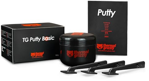 Thermal Grizzly TG Putty Basic - 100 Gram - Electrically Non-Conductive Thermal Interface Material for GPU Modding and Thermal Pad Replacement