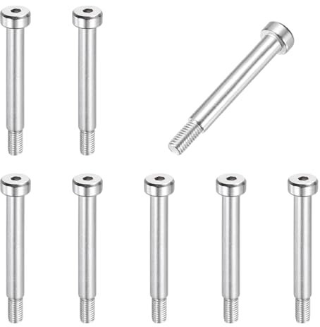 sourcing map 8 Pcs 304 Stainless Steel Shoulder Bolt 6mm Shoulder Dia 35mm Shoulder Length M5x0.8 Thread Hex Socket Shoulder Bolts for Hydraulic Injection Molding Machinery Industries