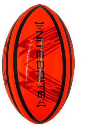 Optimum LED Glow Rugby Ball Size 5 – Motion Activated with Auto-Off | Durable Water-Resistant Night Play | Includes Pump & Spare Batteries | UK Sports Brand