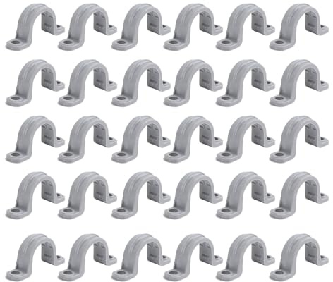 Dpofirs Morsetto per Condotto in PVC 30 Pezzi Supporto di Fissaggio Sicuro per Tubo Flessibile per Cavo Elettrico, Cinghia per Tubo con Staffa a U Fissata Saldamente per Telefono HVAC (3/4 di