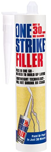 Everbuild – One Strike – Multi-Purpose Quick-Drying Filler – One-Time Application – White – 300ml Cartridge