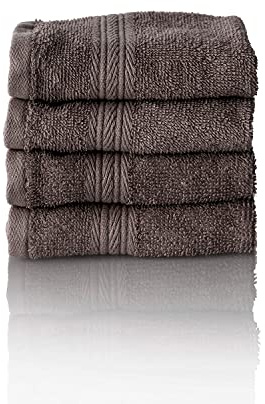 Glart Premium frottéhandduk set, frottéserie i 6 färger och 5 storlekar, färg: AnTHRAZIT, 4 x gästhanddukar 30 x 50 cm