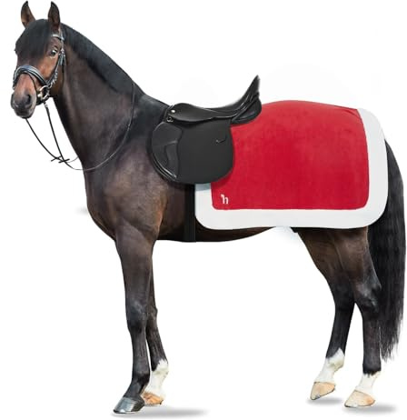 netproshop Fleece julfilt hästar njurfilt ridfilt röd, storlek Pony o Full, storlek: ponny, färg: röd