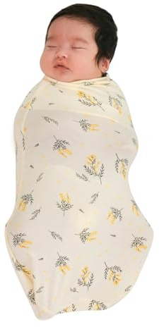 Konny Newborn Swaddle Pouch | Soft & Breathable Baby Sleepwear(0-3 Months) | Swaddles for Newborns, Nursery Swaddling Blankets (Mimosa)