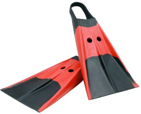 Voit Floating Rubber Fins, Duck Feet Fins, Comfortable Swimming Fins for Men, Women & Children, Great for Swim Training, Snorkeling & More Size XL (9-11) Black & Red
