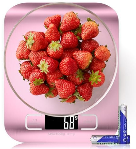 Bilancia da Cucina Digitale, GeeRic 10KG Bilancia per Cucina Elettronica ad Alta Precisione Display LCD In Acciaio Inox Funzione Tara Impermeabile Bilancia per Farina Gioielleria Tè Chicchi di Caffè