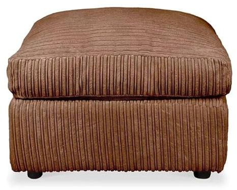 Large comfortable Footstool, Premium Cord Fabric Pouf, Ottoman for Living Room, Home Office and Sturdy Footrest with this Furniture in Multiple Colours - CFS1 (Chocolate Brown)