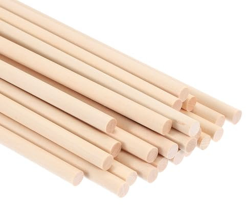 PATIKIL 1/3x5.91inch Wooden Dowel, 36 Pcs Dowel Rod Wood Dowels Wood Sticks Unfinished Round Hardwood for Crafts DIY Home Decor 8mm x 150mm