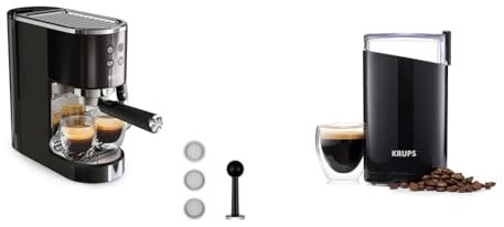 Bundle of KRUPS Virtuoso+ Traditional Pump Espresso Machine and Cappuccino Maker with KRUPS Coffee Mill & Spice Grinder