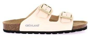 GRUNLAND Sara CB9952 Pesca Cipria Ciabatte Donna Fibbie Pelle re-Soft Anatomiche 41