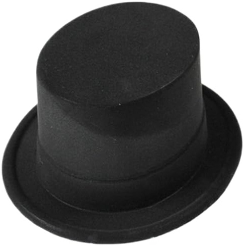 Licsaliwe Cappello a Cilindro Cappello a Cilindro Nero da 5 Pollici da Mago alla Moda Copricapo retrò Fedora per Uomini Donne e Bambini da Festa Floccato per Giochi di Ruolo Feste Tema festi