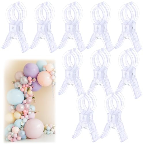 10pcs Balloon Arch Clips Transparent Large Plastic Backdrop Clips Spring Clamps 3.54inch Heavy Duty Clamps For Balloon Arch Crafts Backdrop Stand Woodworking Photography Studios