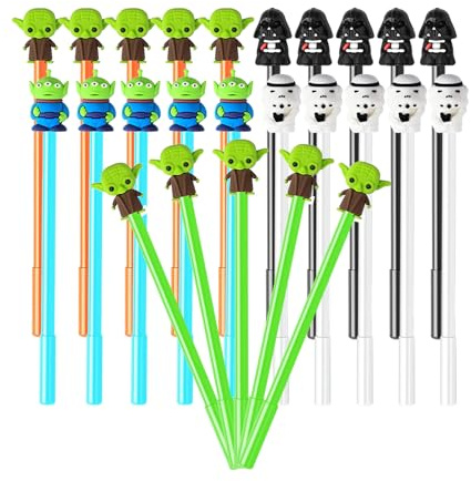 THOAML 25Pcs Galaxy Wars Party Favors Gel Pen,Yoda Themed Gifts for Birthday Decorations, Star Themed Pens Black for Birthday Party Favors Prize Carnival Goodie Bag Filling Rewards
