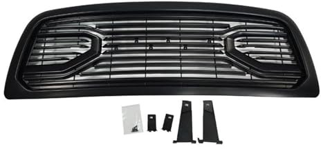 Griglia Anteriore Griglia Di Ricambio Per Dodge Per Ram 1500 2009-2012 Griglia A Rete Nero Opaco Cromato Griglie Da Corsa Plastica ABS Griglia Radiatore(Matte black)