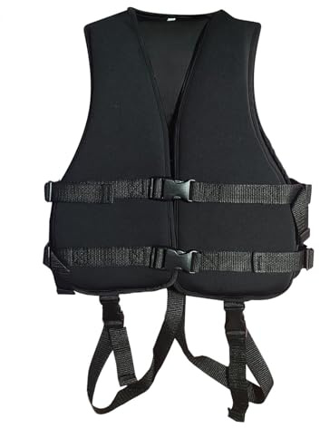 Costume da bagno per bambini con cerniera frontale, cinghie regolabili, per sport acquatici, surf, piscina, spiaggia, adatto per ragazze e ragazzi, Nero , 6-8 anni
