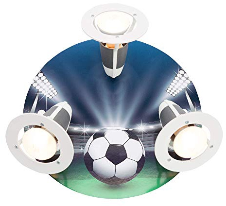 Elobra Ceiling Light Football Arena, wood, blue, green, A + +