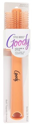 Goody Style Boost Round Brush 21mm, Volumizing Blow Out, for Fine, Short & Medium Hair, Easy-Grip Handle, Lightweight Styling for Lift & Root Volume, Coral