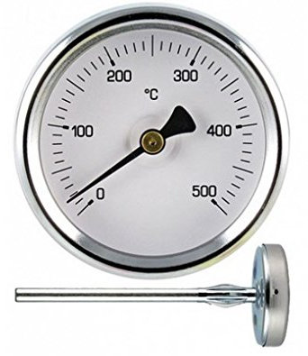 BARBECUE 1 TERMOMETRO 500 ^ GRADI SONDA LUNGA CM 10 FORNO A LEGNA I INOX