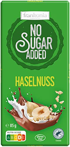 frankonia CHOCOLAT NO SUGAR ADDED Haselnuss Schokolade, glutenfrei, 85 g