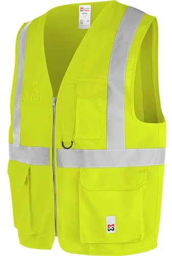 WÜRTH MODYF Warnweste Multipocket in Gelb - gut sichtbare Warnschutzweste zertifiziert nach EN ISO 20471 Klasse 2 - mit Reißverschluss und vielen Taschen - in den Größen XXL-3XL
