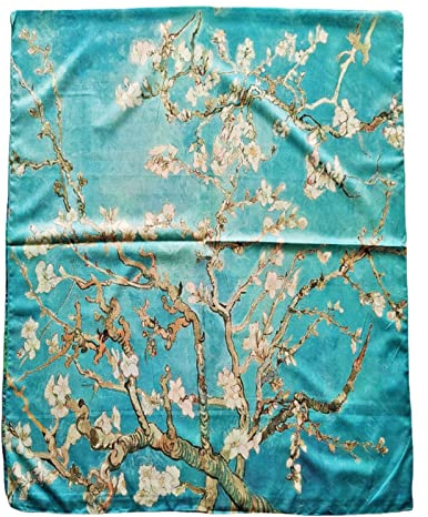Toocool Sciarpa Stola Unisex Klimt Van Gogh Frida Monet Foulard con quadri famosi 70x180 cm Scialle Opere d'Arte Raso YH [Taglia unica, Yh-123 Mandorlo]