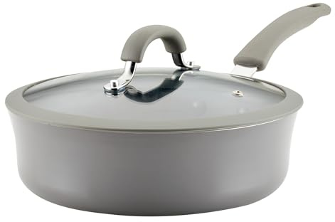 Rachael Ray Cook + Create Nonstick Sauté Pan with Lid, 3 Quart, Gray