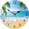 TAHEAT 20 cm Kleine Sommer Palmen Wanduhr Karibik Meer Strand Uhren, Lautlos Ohne Tickgeräusche Holz Wanduhren für Küche/Schlafzimmer/Wohnzimmer/Badezimmer