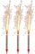 Set 3 Candele Fontana 12cm per feste compleanno decorazione torta (Argento)