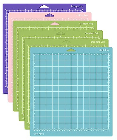 [6 Pack] Cutting Mat (12x12) Inch for Cricut Maker and Explore Cutting Machines, Light/Standard/Grip/FabricGrip Cut All the Essentials, from Delicate Paper to Heavier Specialty Materials